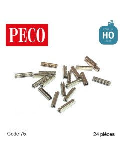 Eclisses métalliques Double Champignon HO Code 75 Peco (24 pièces) SL-114- Maketis