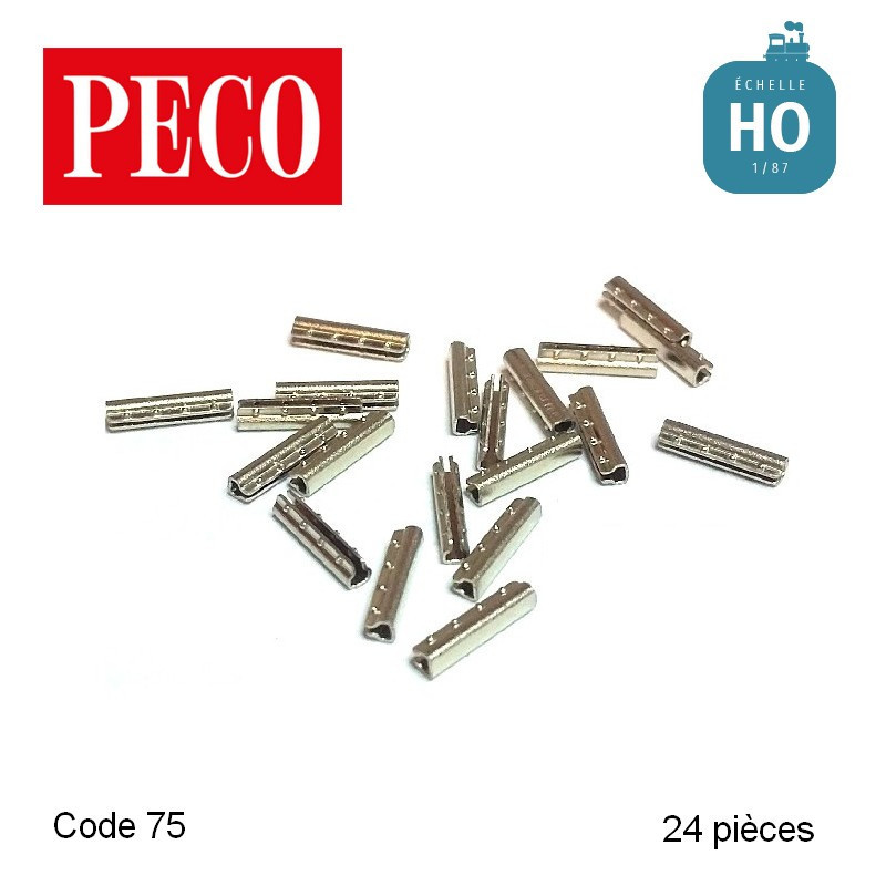 Eclisses métalliques Double Champignon HO Code 75 Peco (24 pièces) SL-114- Maketis