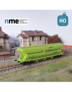Wagon céréalier Tagnpps 101m³ INTERFRACHT vert fluo Ep VI HO NME 515600 - Maketis