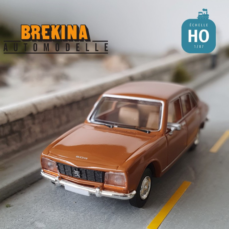 Peugeot 504, brun orange HO Brekina SAI2084 - Maketis