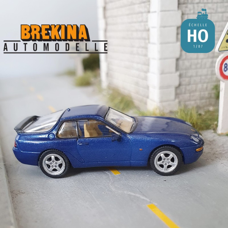 Porsche 968 bleu foncé métallisé HO Brekina PCX 870015 - Maketis