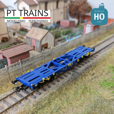 Wagon multimodal Sgmmnss 40' MODALIS n°053-0 + TEX 40' HC TEMU Ep VI HO PT TRAINS PT100260 - Maketis