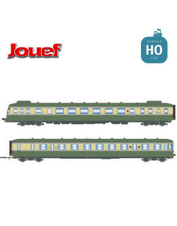 Autorail RGP II X 2716 et remorque XR 7719 avec déflecteurs de fumée SNCF Ep III-IV Analogique HO Jouef HJ2419 - Maketis