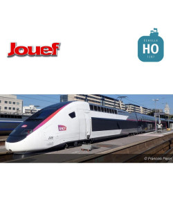 Coffret TGV Duplex Carmillon 4 éléments (1 motrice,1 fausse motrice et 2 voitures) SNCF Ep VI Digital son HO Jouef HJ2451S - Mak
