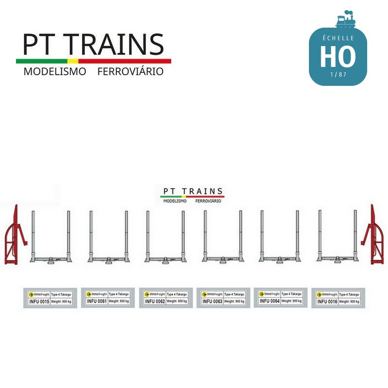 Coffret 6 ranchers + 2 calles INNOFREIGHT TAKARGO HO PT TRAINS PT800001 - Maketis