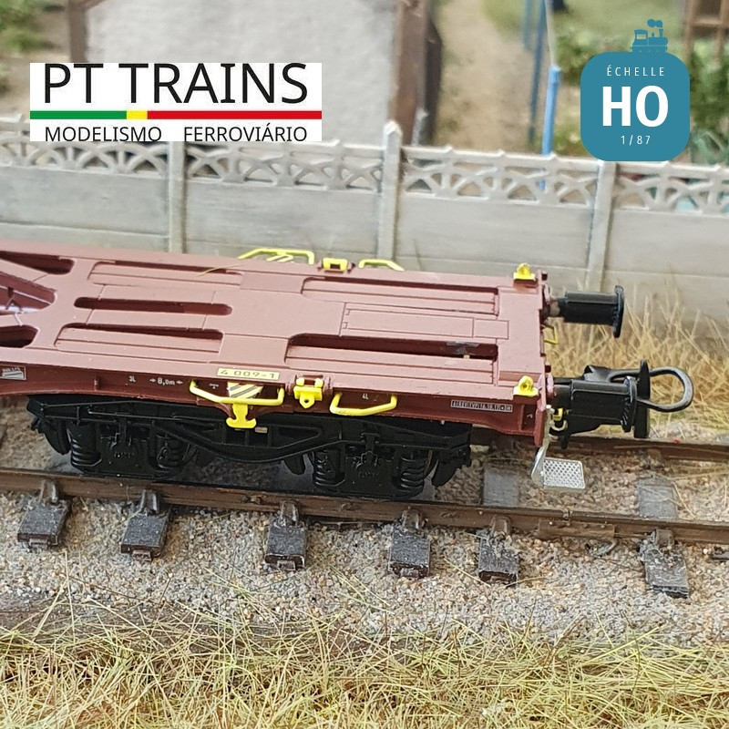 Wagon multimodal Sgmmnss 40' TOUAX n°009-1 + container 40' HC Ep VI HO PT TRAINS PT100200 - Maketis