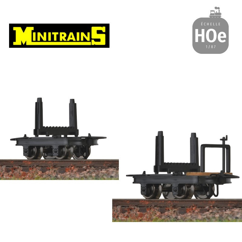 Set de 4 wagonnets transport de grumes H0e Minitrains 3112 - Maketis