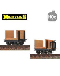 Set de 4 wagonnets à pâte à bois H0e Minitrains 3114 - Maketis
