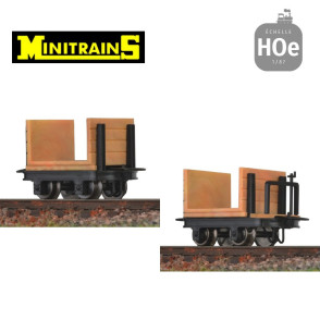 Set de 4 wagonnets à pâte à bois H0e Minitrains 3114 - Maketis