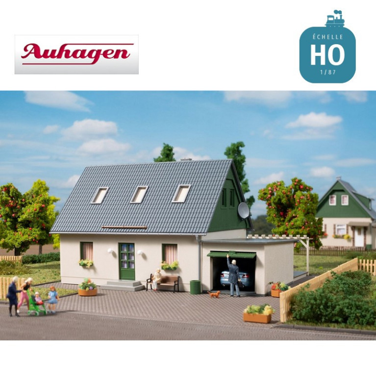 Maison individuelle avec garage HO Auhagen 11454 - Maketis