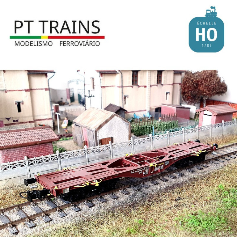 Wagon multimodal Sgmmnss 40' TOUAX n°024-0 Ep VI HO PT TRAINS PT100203 - Maketis