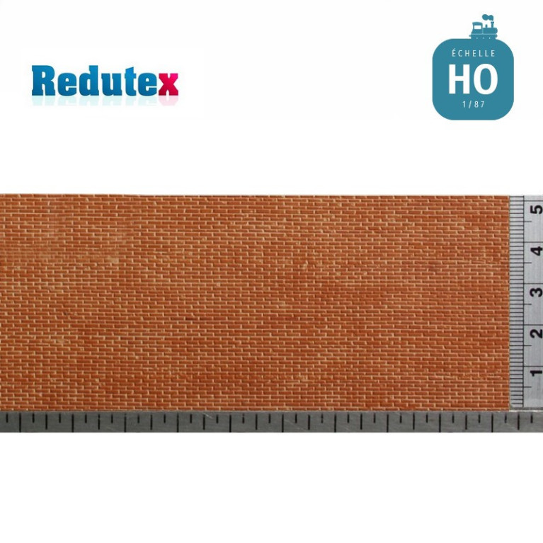 Briques irrégulières rouge HO (1/87) Redutex 087LV112 - Maketis