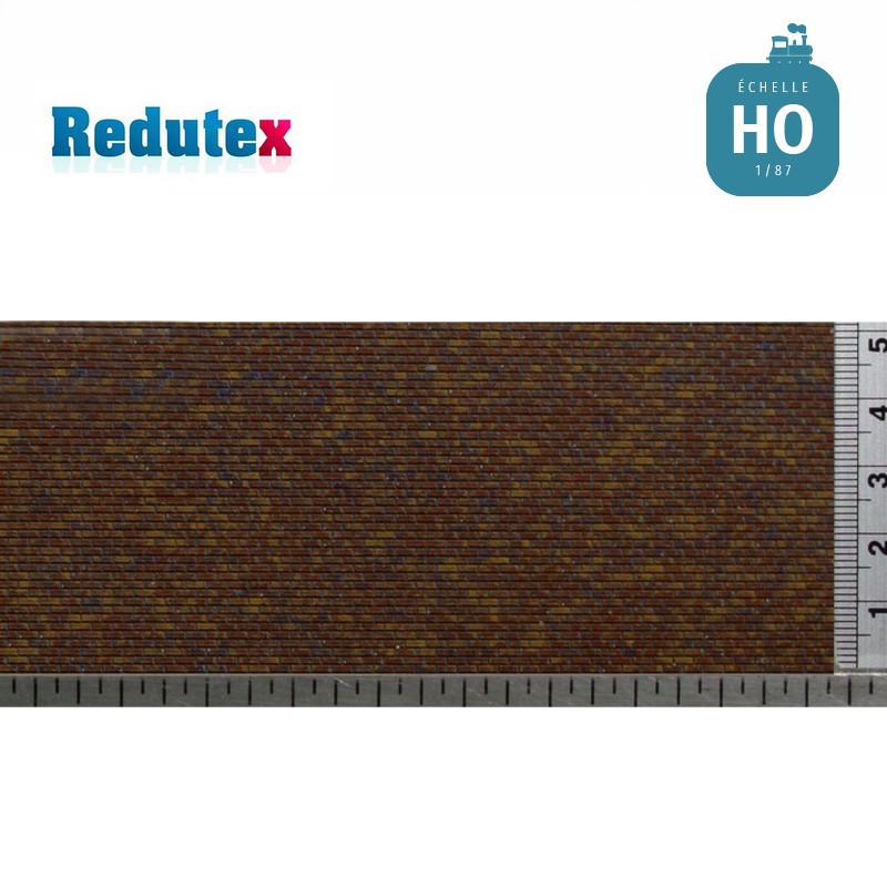 Briques régulières rouge foncé HO (1/87) Redutex 087LD123 - Maketis