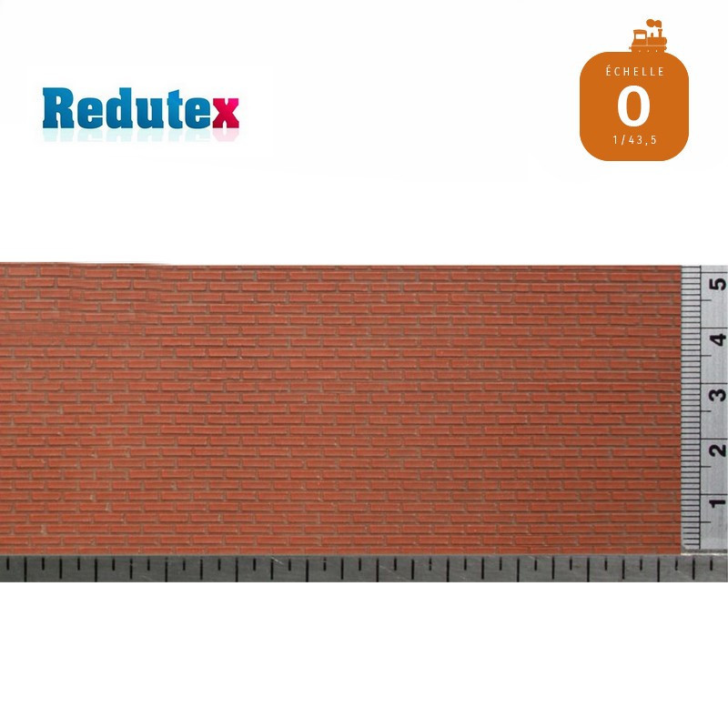 Briques irrégulières rouge foncé O (1/43,5) Redutex 043LV113 - Maketis