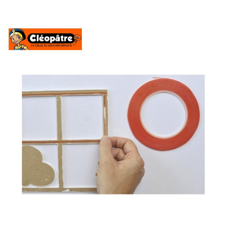 CLÉOTWOFIX Doppelseitige Kleberolle extra stark (3mm x 10 m) Cléopâtre - Maketis