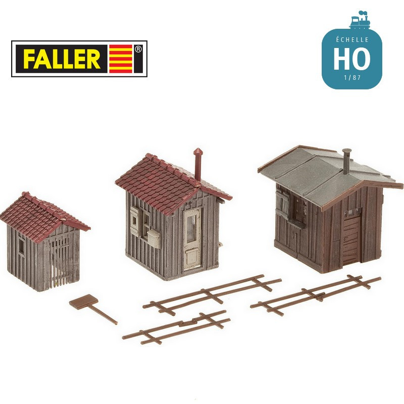 Cabane ferroviaire et remise HO Faller 120211 - Maketis