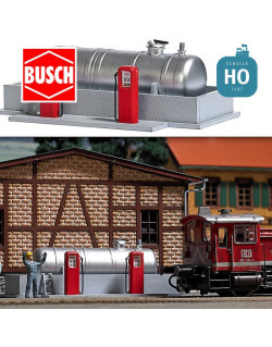 Station de carburant pour dépôt ferroviaire HO Busch 1158 - Maketis