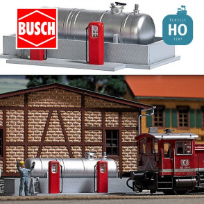 Station de carburant pour dépôt ferroviaire HO Busch 1158 - Maketis