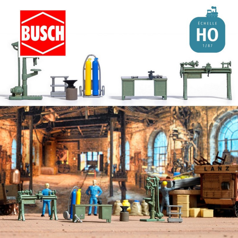Equipement d'atelier HO Busch 1185 - Maketis Equipement d'atelier HO Busch 1185 - Maketis