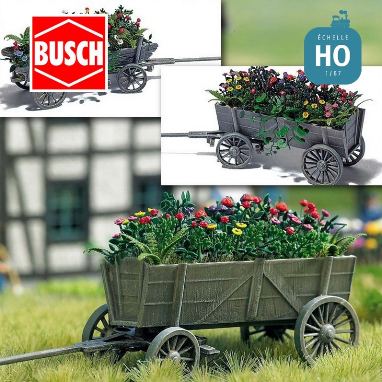 Kit charrette et fleurs HO Busch 1228 - Maketis Kit charrette et fleurs HO Busch 1228 - Maketis
