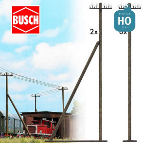 Poteaux télégraphiques HO Busch 1499 - Maketis