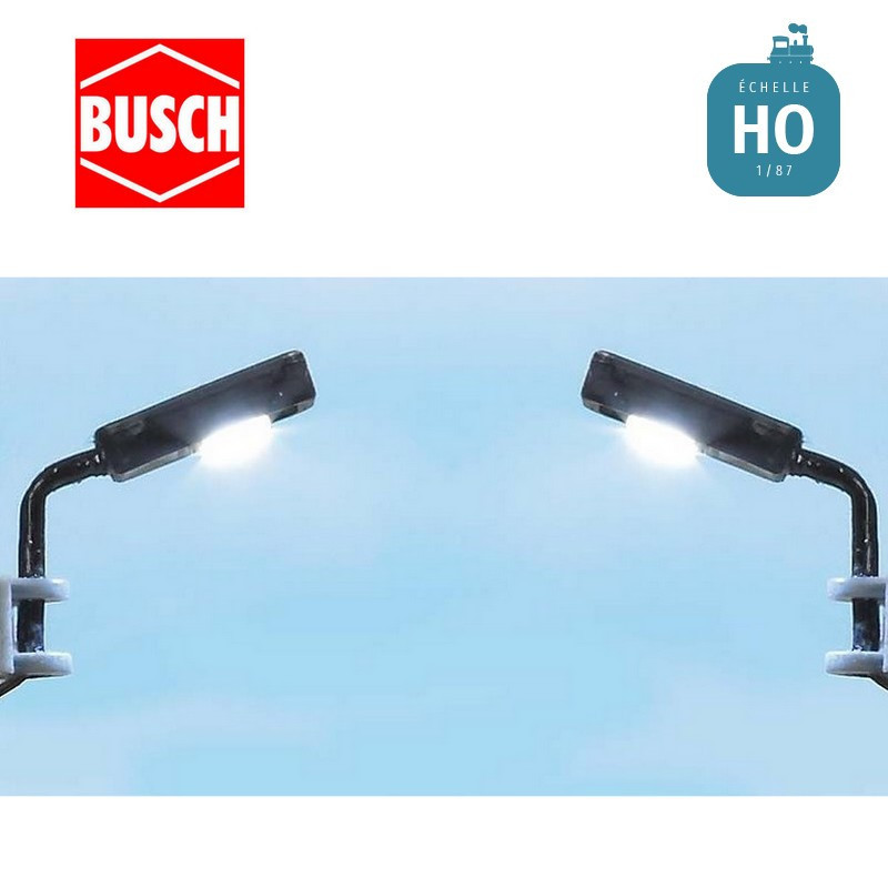 Lampadaires muraux 2pc HO Busch 4152 - Maketis