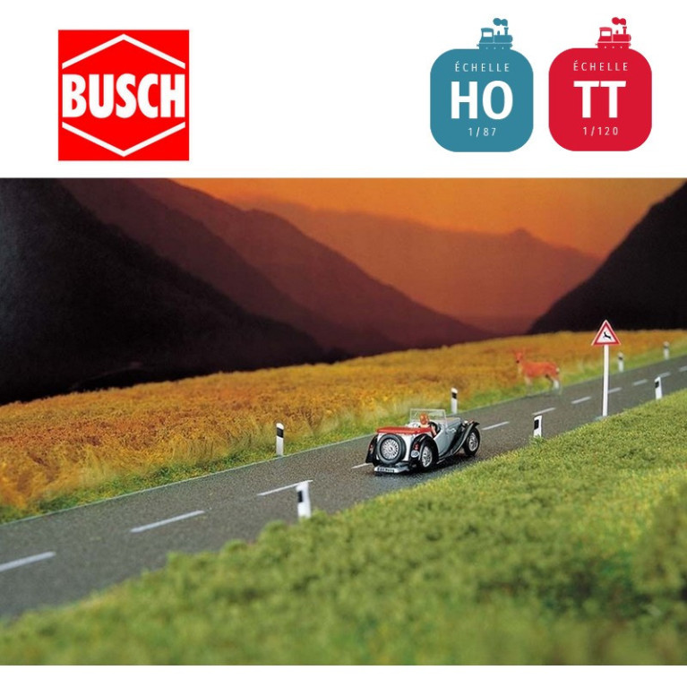 Route asphalte 1000x66 mm HO TT Busch 6033 - Maketis Route asphalte 1000x66 mm HO TT Busch 6033 - Maketis