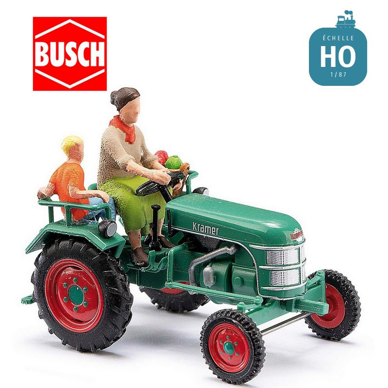 Tracteur Kramer k11 avec conducteur HO Busch 40071 - Maketis