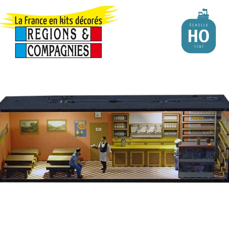 Grande boutique aménagée/éclairée « Café-Bar-Tabac-Journaux » HO Régions et Compagnies AME011 - Maketis Grande boutique aménagée/éclairée « Café-Bar-Tabac-Journaux » HO Régions et Compagnies AME011 - Maketis