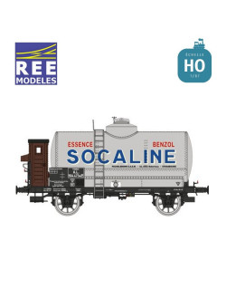 Wagon citerne Socaline, gris, châssis noir, AL Ep. II HO REE WB-715
