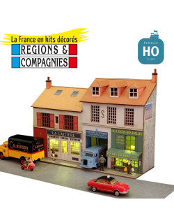 Façade vitrines crèmerie + primeurs HO Régions et Compagnies FAC011