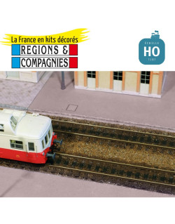 Rosa Bitumen-Bahnsteig + 3 Bänke HO Régions et Compagnies GAR008