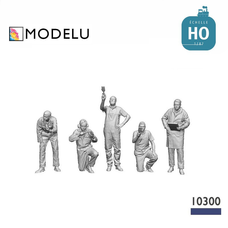 Set de 5 agents d'entretien du dépôt HO Modelu 10300-87 - Maketis