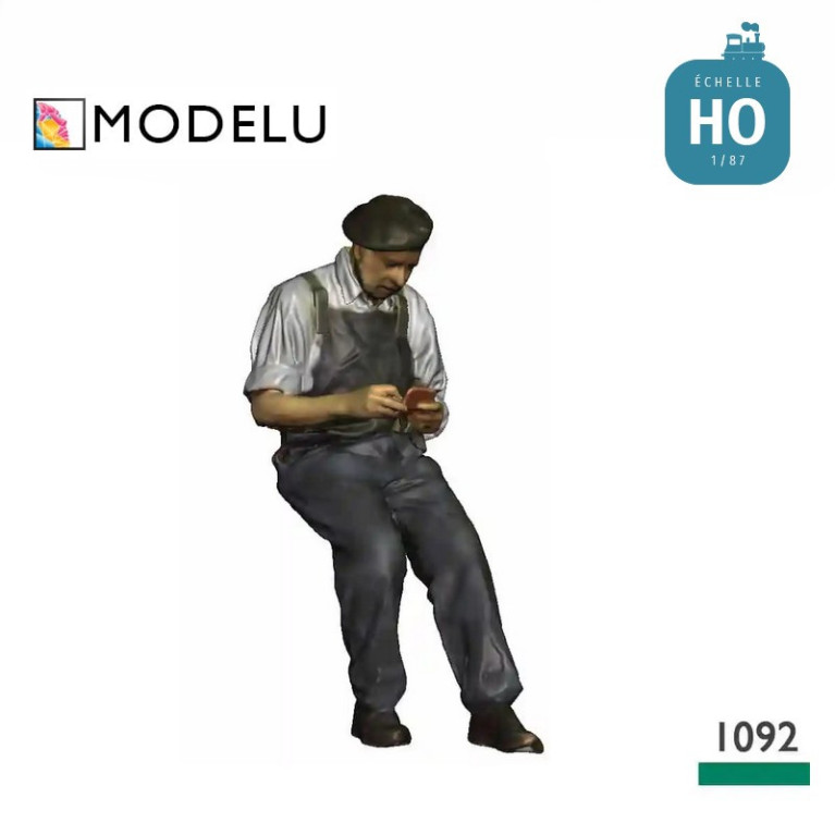 Ouvrier en pause cigarette HO Modelu 1092-87 - Maketis Ouvrier en pause cigarette HO Modelu 1092-87 - Maketis