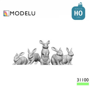 Set de 5 lapins HO Modelu 31100-87 - Maketis