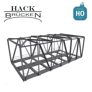 Pont métallique cage droite 21 cm 2 voies gris HO Hack Brücken K21R-2 - Maketis