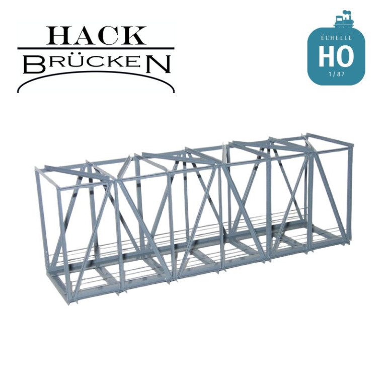 Pont métallique cage droite 21 cm gris HO Hack Brücken K21R - Maketis