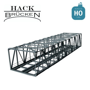 Pont métallique cage droite 42 cm 2 voies gris HO Hack Brücken K42R-2 - Maketis