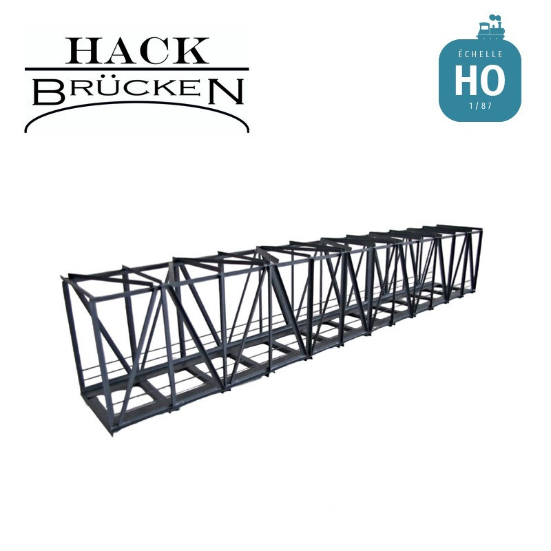 Pont métallique cage droite 42 cm gris HO Hack Brücken K42R - Maketis