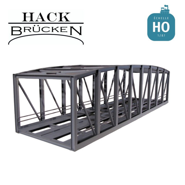Pont métallique cage en arc 40 cm 2 voies gris Expert HO Hack Brücken K40-2 - Maketis