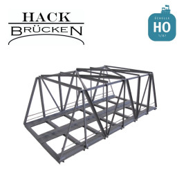 Pont métallique cage oblique 21 cm 2 voies gris HO Hack Brücken K21S-2 - Maketis