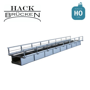 Pont métallique caisson tôles soudées droit 30 cm gris HO Hack Brücken T30 - Maketis