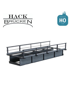 Pont métallique caisson tôles soudées droit 15 cm gris HO Hack Brücken T15 - Maketis