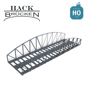 Pont métallique en treillis 46 cm 2 voies 64mm gris HO Hack Brücken V46-2 - Maketis