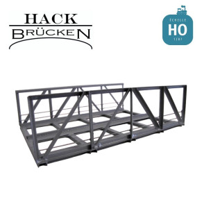 Pont métallique en treillis 15 cm gris 2 voies HO Hack Brücken V15-2 - Maketis