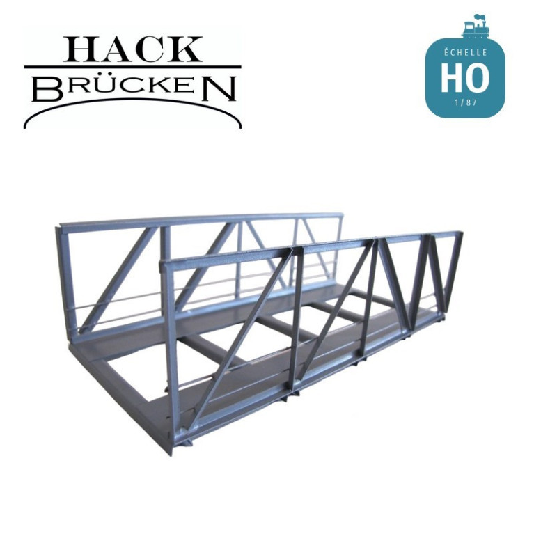Pont métallique en treillis 15 cm gris 1 voie HO Hack Brücken V15