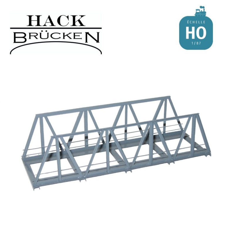 Pont métallique en treillis 18 cm gris HO Hack Brücken V18
