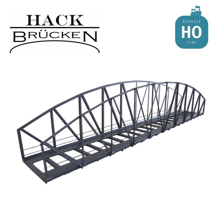 Pont métallique en treillis 46 cm, 64mm large gris HO Hack Brücken V46 - Maketis Pont métallique en treillis 46 cm, 64mm large gris HO Hack Brücken V46 - Maketis