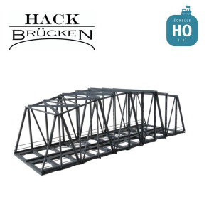 Pont métallique en treillis cage en arc 30 cm  2 voies gris HO Hack Brücken B30-2 - Maketis