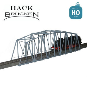 Pont métallique en treillis cage en arc 30 cm gris HO Hack Brücken B30 - Maketis